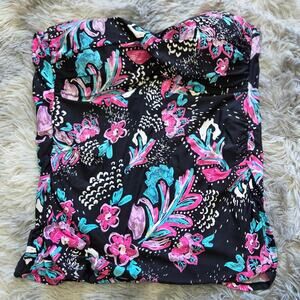 SWIMSUITS FOR ALL Tankini floral swimwear top Womans size 10